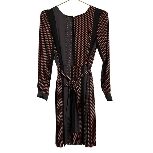 Ann Taylor Patchwork Pleated Dress Long Sleeve Size 2 NWOT - Picture 1 of 9